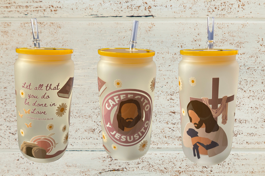 JESUS GLASS CUP 16oz