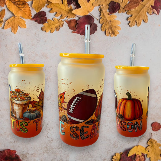 FALL SEASON GLASS CUP 16oz